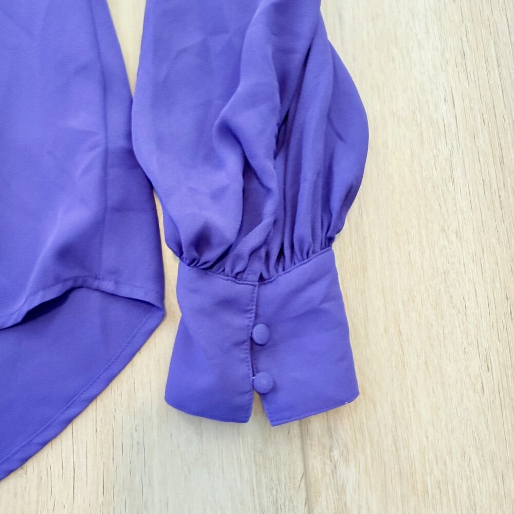 Express Button-Front Blouse – Vibrant Purple, Size Small 💜✨ - Picture 8 of 11